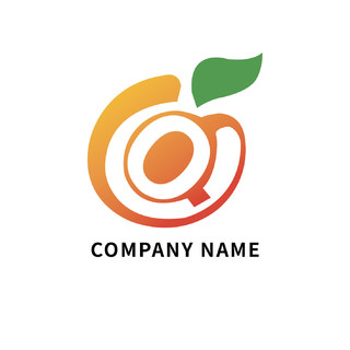 橙色商务水果字母logo标识设计